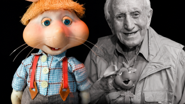 Peppino Mazzullo junto a Topo Gigio