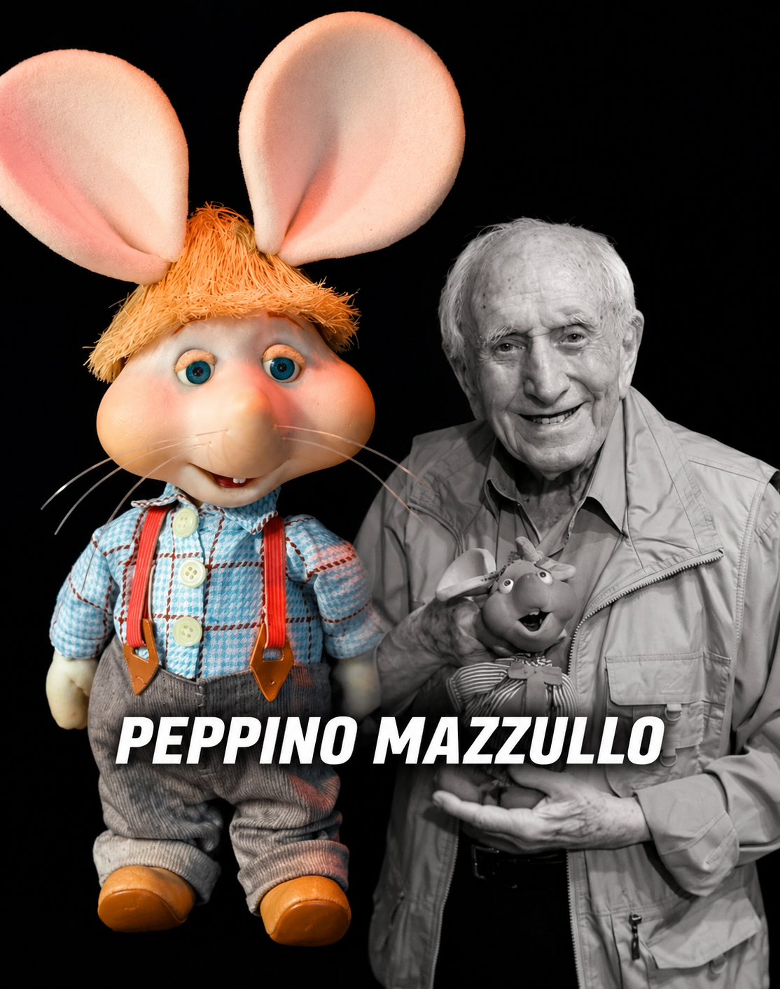 Peppino Mazzullo junto a Topo Gigio